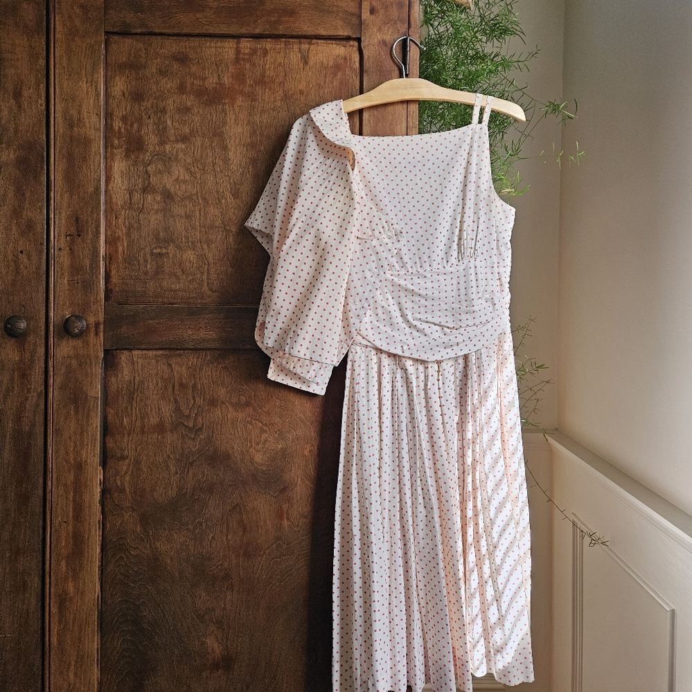 Vintage 1950s Jonathan Logan Polka Dot Dress Set | 2 Piece Rockabilly Pinup